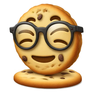 a smart looking cookie with nerdy glasses sticker