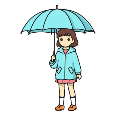 girl holding a umbrella  sticker