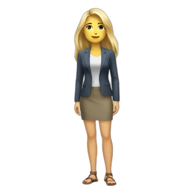 Nice women with blond Long hair full body with sandals and blazer sticker