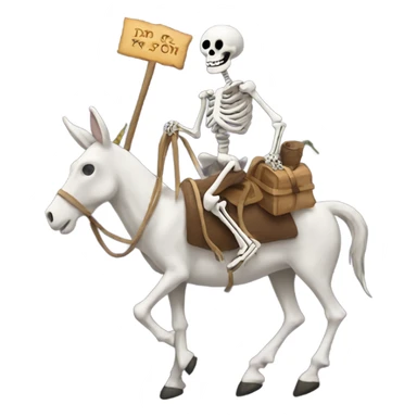 Skeleton riding donkey sticker