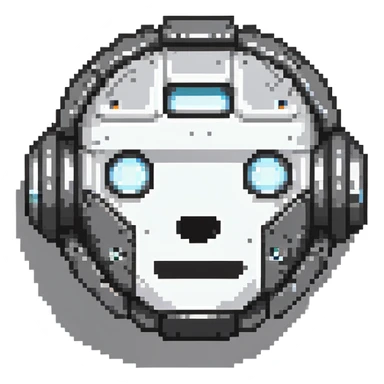 steel round robot face sticker