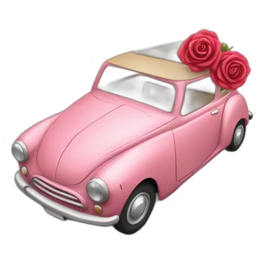 rose car cabriolete sticker