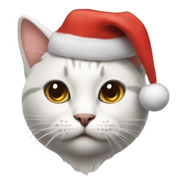Cat wearing a Christmas hat sticker