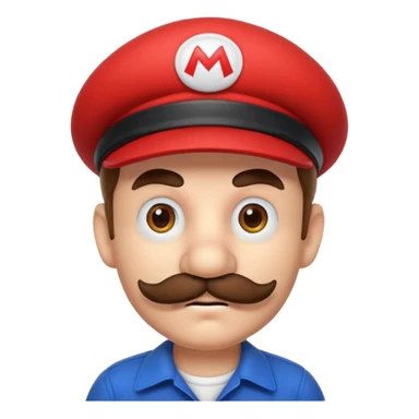 Super Mario with a red hat and mustache sticker