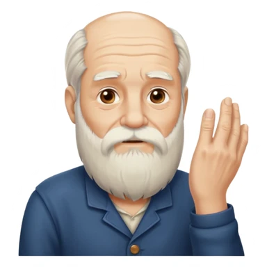 Old man stroking his beard with hand sticker