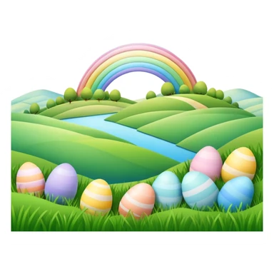 pastel rainbow easter land landscape  sticker