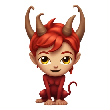 Redhead devil kneeling  sticker