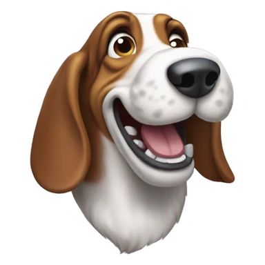 Laughing basset hound sticker
