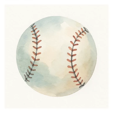 baseball, watercolor art style sticker