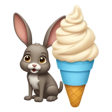 conejo con helado sticker