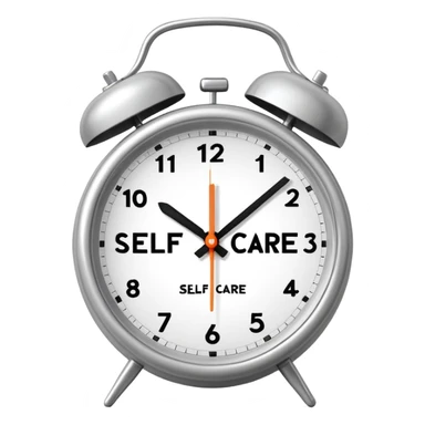 Alarm clock that says self care sticker