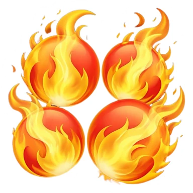 fireballs with flames sticker