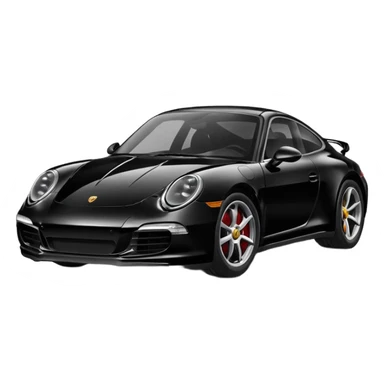 Create a black Porsche 911 in authentic Apple emoji style.

 sticker