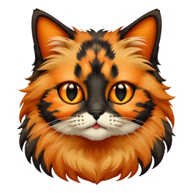 long hair tortoiseshell cat with a black face sticker