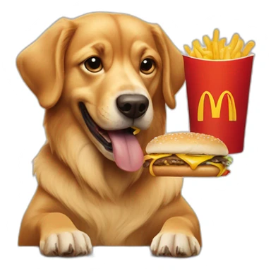 Dog eats McDonald's sticker