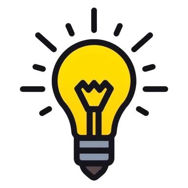 yellow light bulb with rays sticker
