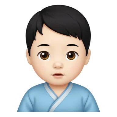 Chinese baby with black hair sticker