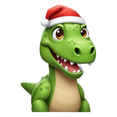 dinosaur wearing santa hat sticker