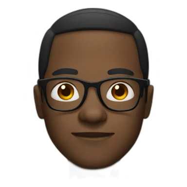black guy with glasses sticker