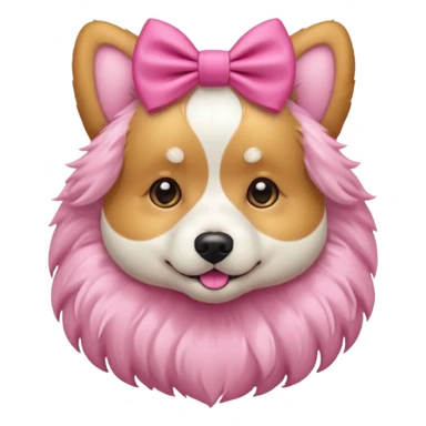 Dog with pink bow sticker