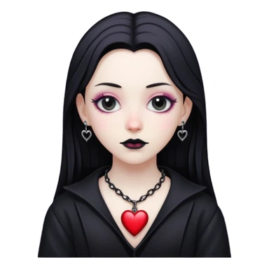 goth heart with a gothic heart pendant sticker