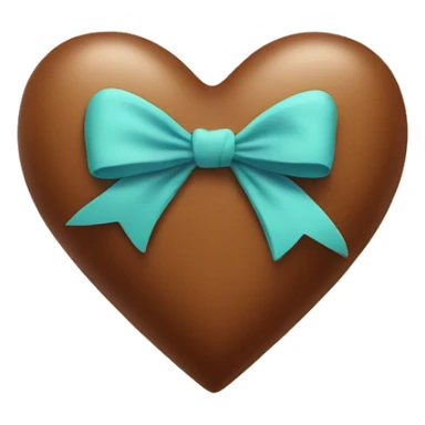 Brown love heart with bow sticker