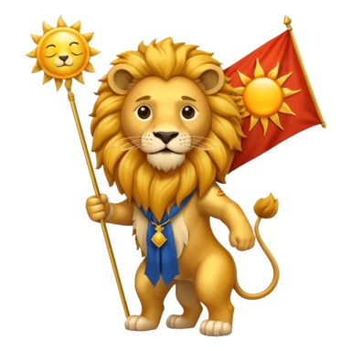 lion holding a sun flag sticker