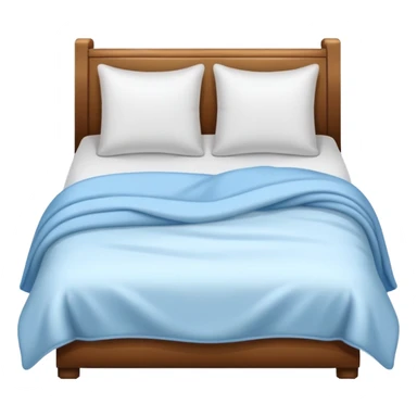 A comfortable bed with pillows and blanket sticker