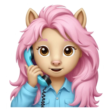 Pony talking on the phone sticker