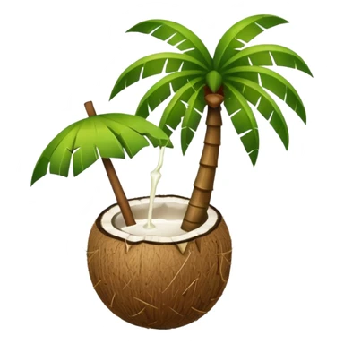 Palm tree drinking a coconut  sticker