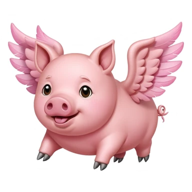 Flying pig sticker