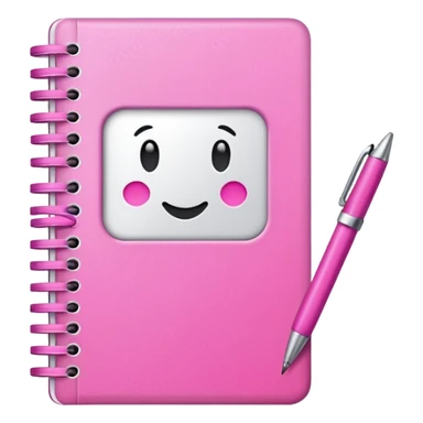 make a notebook with a pen with very girly pink tones. sticker
