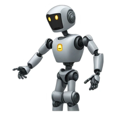 robot pointing to the sky above sticker