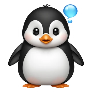 cutesy penguin blowing a kiss sticker