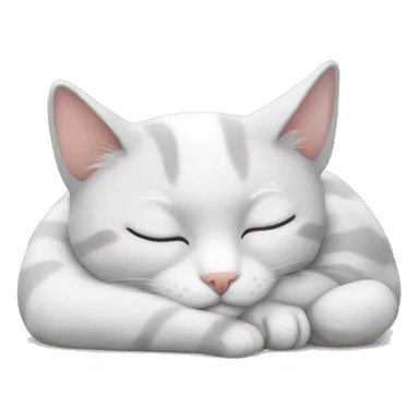 sleeping grey white cat sticker