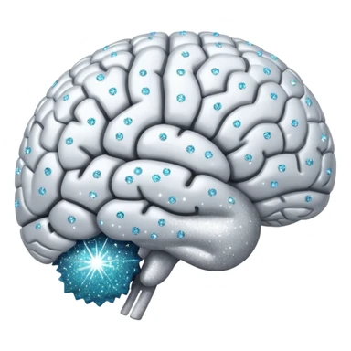 glitter white brain sticker