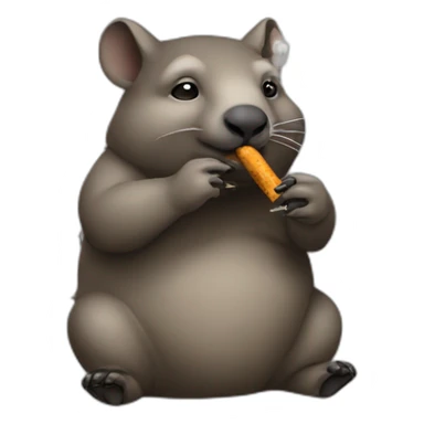 a wombat smoking sticker