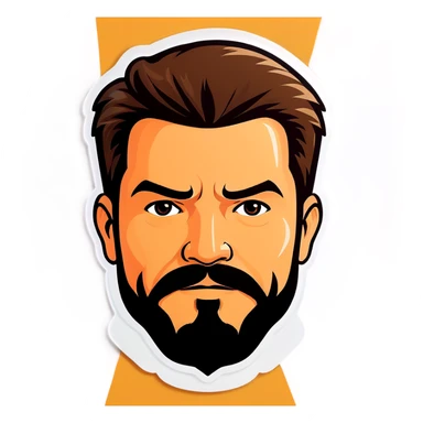 Man with goatee sticker