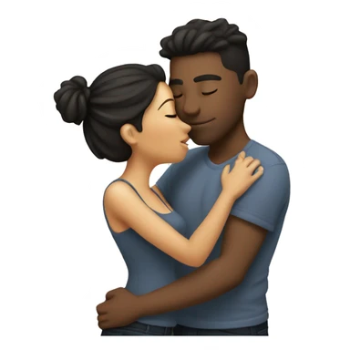 guy kissing his girlfriend sticker