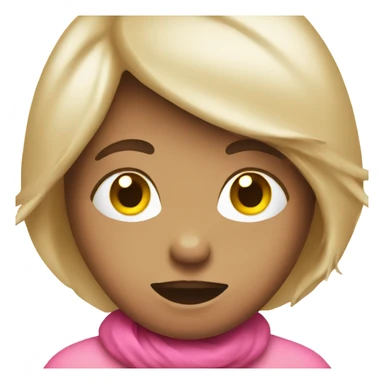 Blushed emoji wearing pink sticker