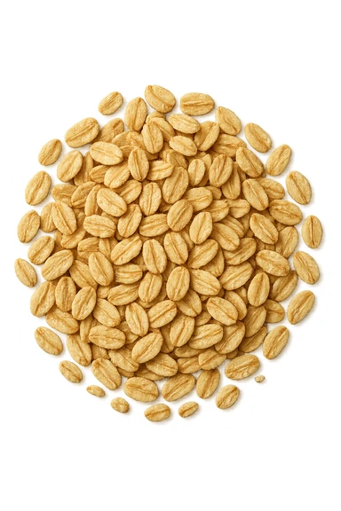 fiocchi di avena, visti dall'alto, iperrealistici 4k sticker