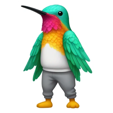 Humming bird wearing sweatpants sticker