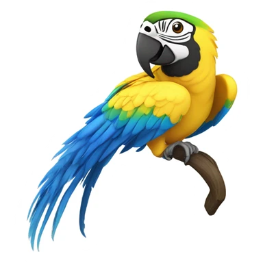 blue and yellow macaw with hu sticker