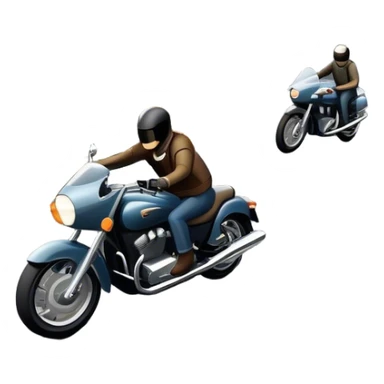 An icon showing a motorcycle and a car speeding through a winding road, with the car’s sleek silhouette blending into the curve of the road while the motorcycle zips past. The scene should capture the thrill of the ride, the freedom of the open road. transparent background. sticker