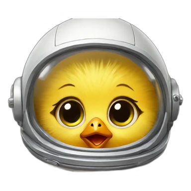 astronaut baby chick, anxious about a rocket ship flight sticker