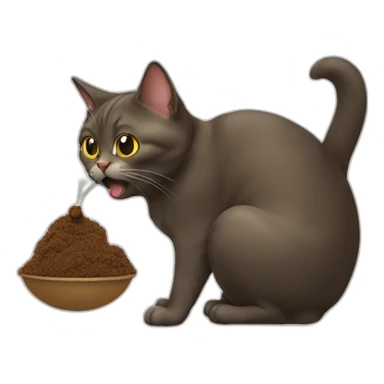 cat eating poop sticker