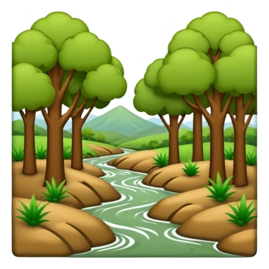 alluvial/riparian woodlands (simplistic; iOS emoji style) sticker