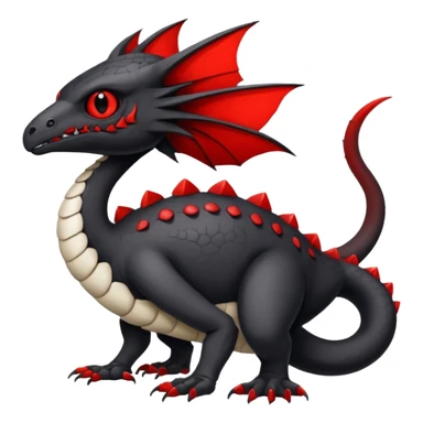 a white exotic edgy vernid-fionbr-Fakémon-creature, with black belly and red eyes, full body sticker