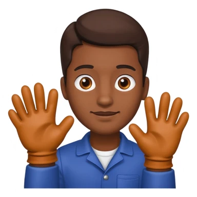 A man wearing  showing his paws sticker