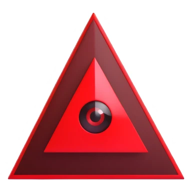 A blood-red triangle with a glowing eye inside, symbol of FOE sticker